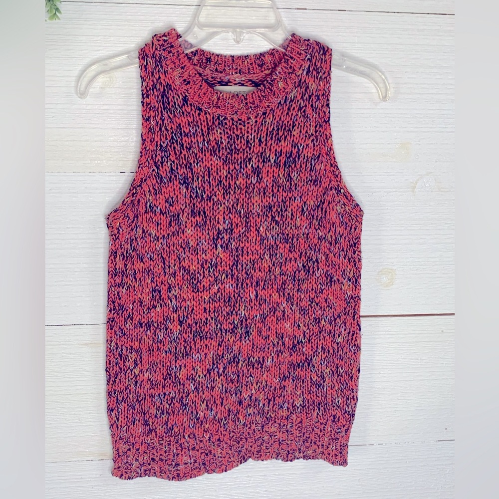 Knitted Tank Sweater by Loft.  Size S.  Colors Pink and Blue.